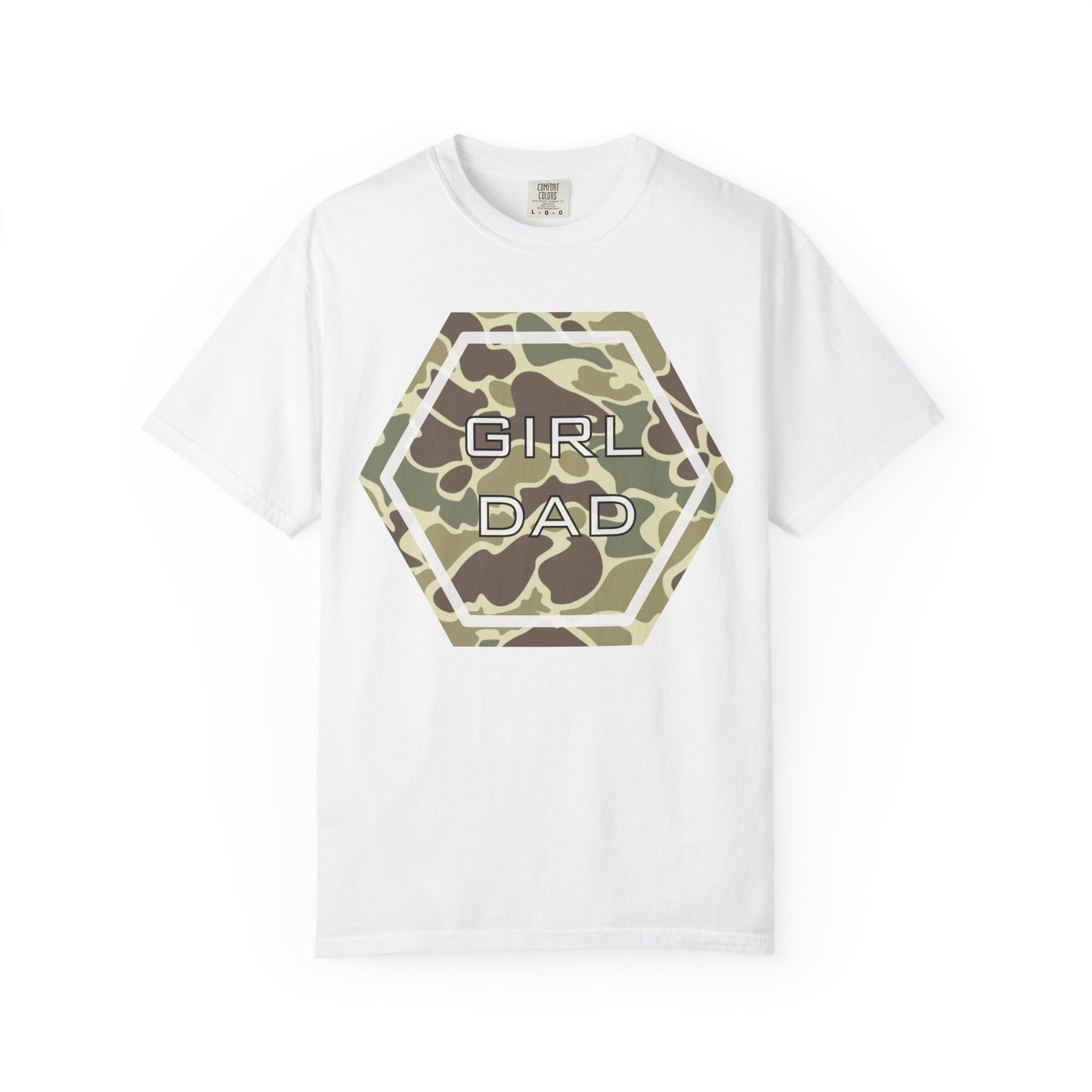 Girl Dad Camo T-Shirt — Military Camo Hexagon Father’s Day Tee