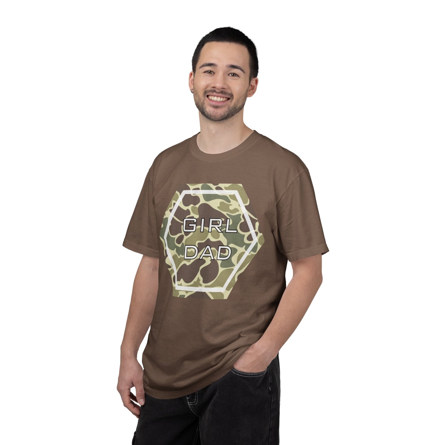 Girl Dad Camo T-Shirt — Military Camo Hexagon Father’s Day Tee