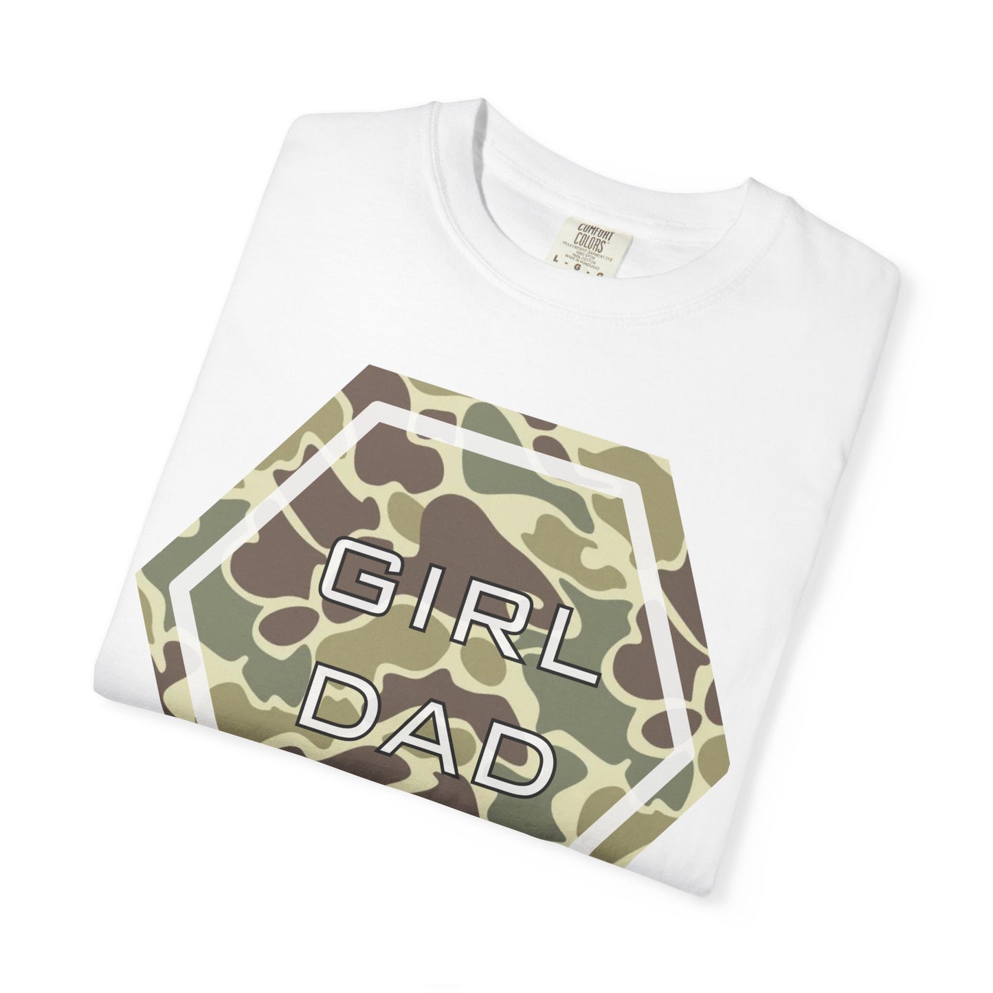 Girl Dad Camo T-Shirt — Military Camo Hexagon Father’s Day Tee