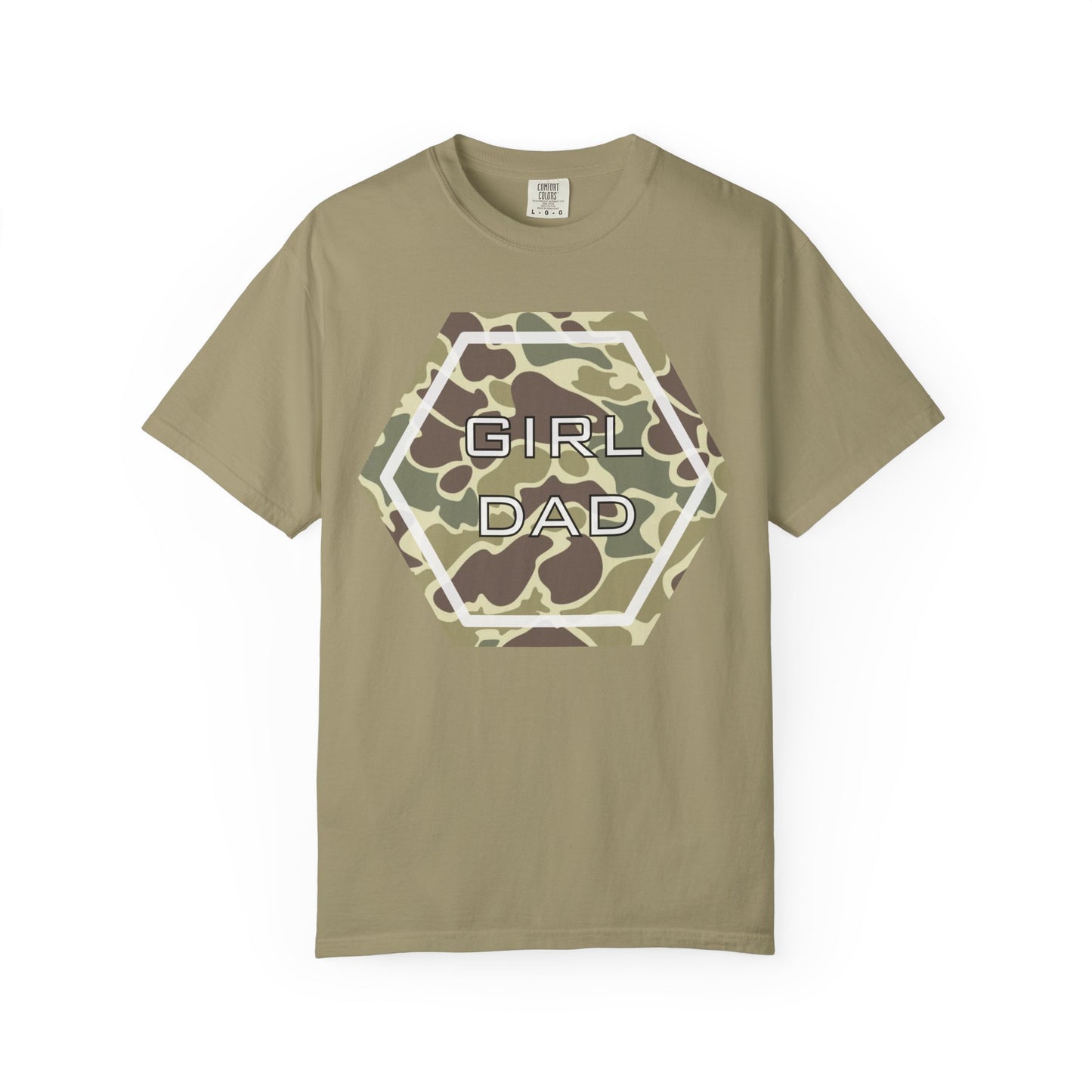 Girl Dad Camo T-Shirt — Military Camo Hexagon Father’s Day Tee
