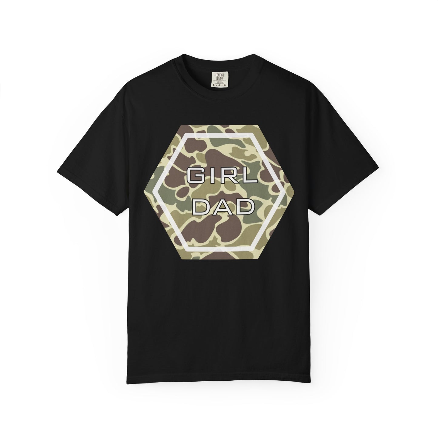 Girl Dad Camo T-Shirt — Military Camo Hexagon Father’s Day Tee