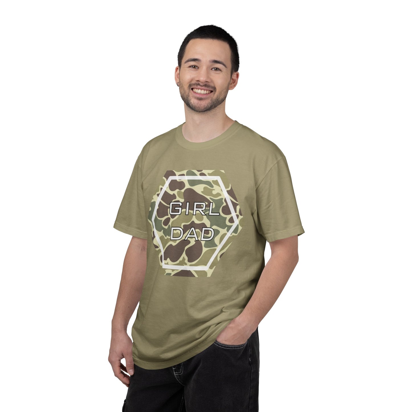 Girl Dad Camo T-Shirt — Military Camo Hexagon Father’s Day Tee