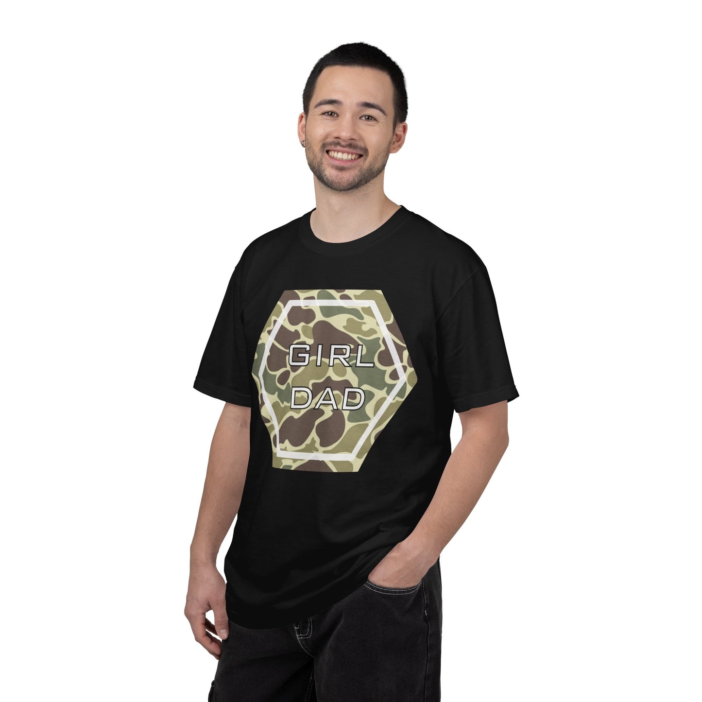 Girl Dad Camo T-Shirt — Military Camo Hexagon Father’s Day Tee